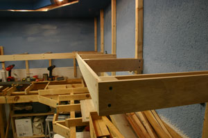 Upper level during construction